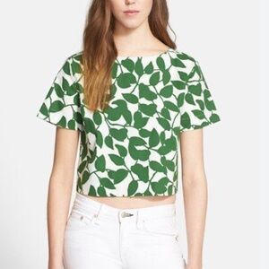 Kate Spade New York Garden Leaves Stretch Cotton Top